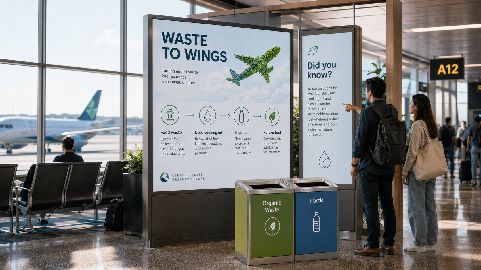 Airport SmartSort material routing and waste stream management concept